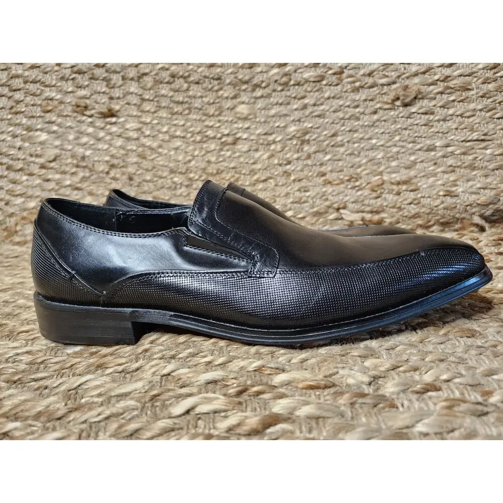 Kenneth Cole Reaction Slip-On Leather Loafers Mens Size 12 Black Dress Shoes